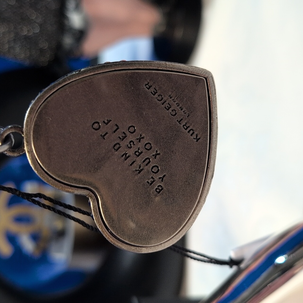 Kurt Geiger Metallic Gunmetal Keychain/ Bag Charm - Picture 4 of 5